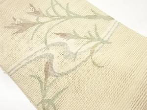 絽綴れ流水に草花模様織出し名古屋帯